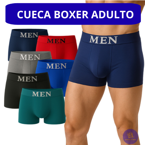 Kit Até 10 Cuecas Boxer Premium Lisa Sem Costura Masculino Adulto Cores Variadas