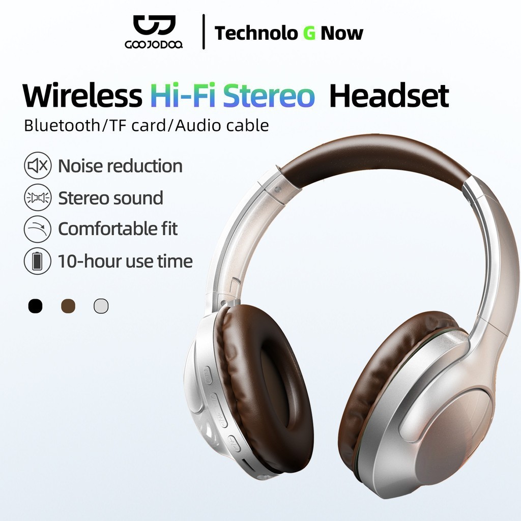 Os fones de ouvido Bluetooth de modo duplo GOOJODOQ oferecem qualidade de som nítida, cancelamento de ruído e são dobráv