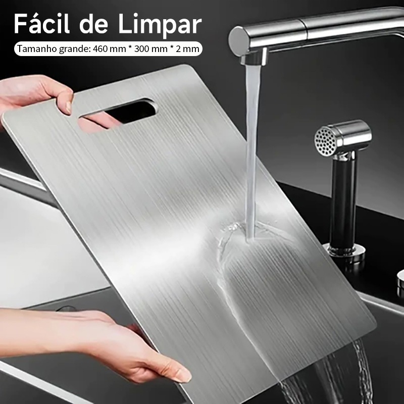 Tábua De Corte 304 Aço Inoxidável Antibacteriana À Prova De Mofo 46 cm tábua de cozinha