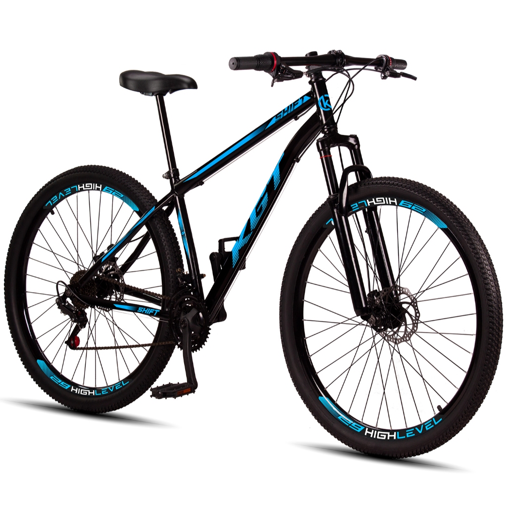 Bicicleta Aro 29 KGT Shift Aço Carbono Freios a Disco Suspensão 21 Marchas