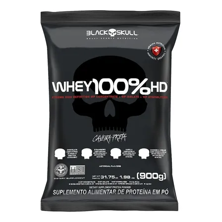 Whey Protein 100% Hd Pouch 900g Black Skull Baunilha