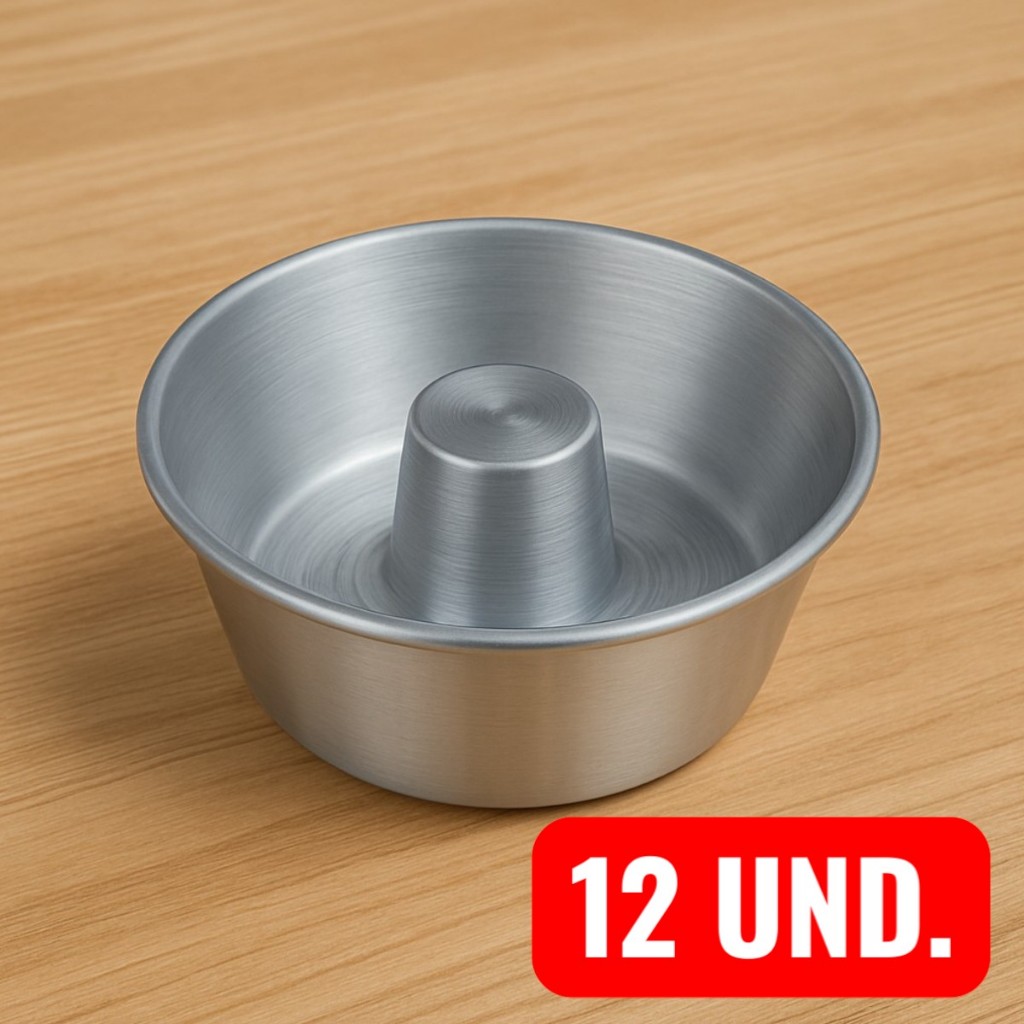 Kit Formas Nº12 Em Alumínio 300ml Para Bolo Vulcão Pudim Mini Bolo Doces Sobremesas