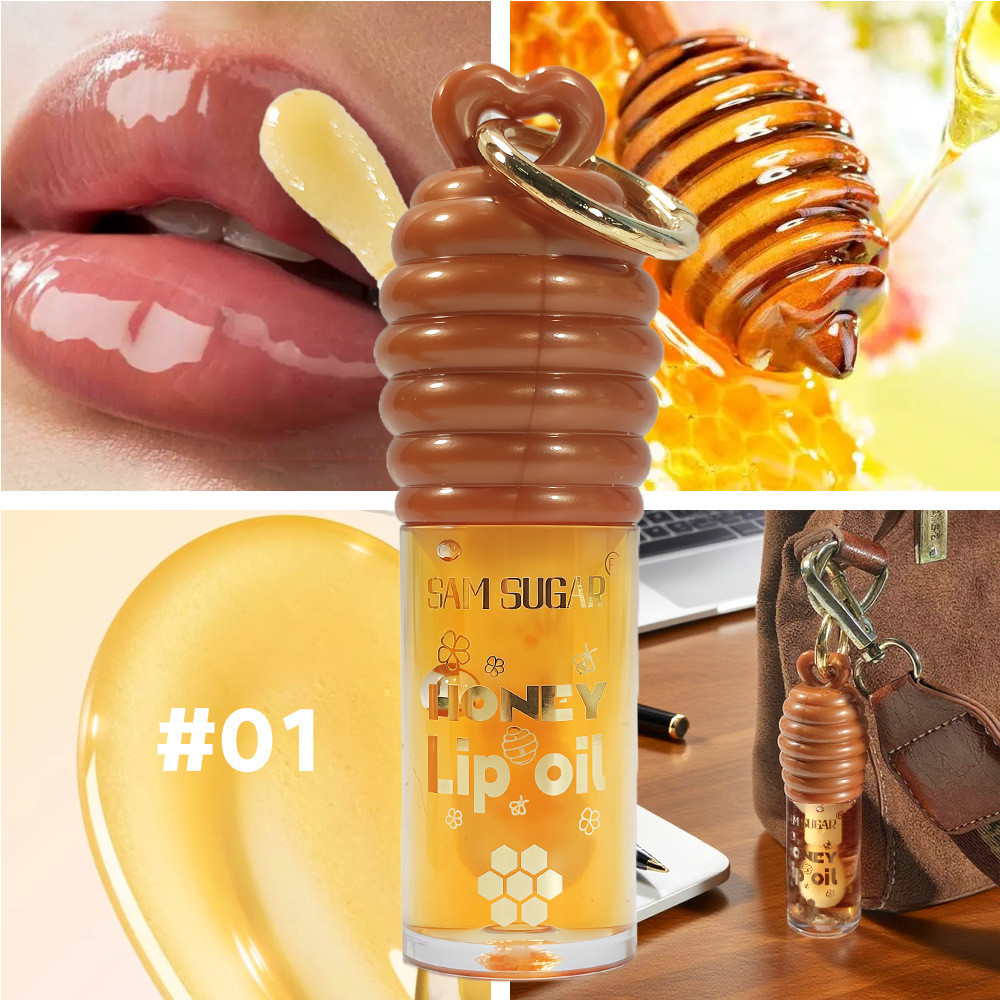 SAM SUGAR Honey Essence Lip Oil Umidade De Longa Duração , Reduz As Linhas Dos Lábios Brilho Labial Hidratante Transpare