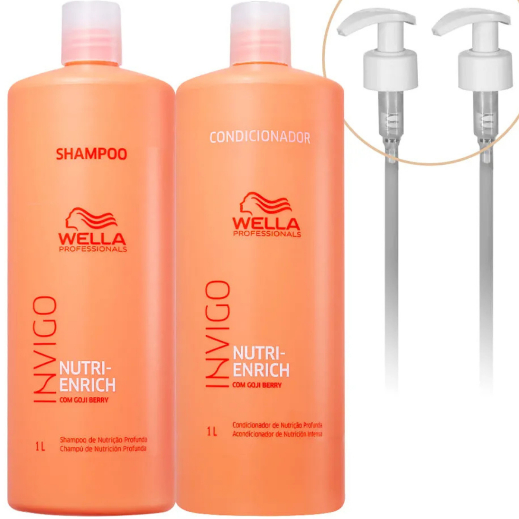 Kit Wella - Shampoo 1L e Condicionador 1L Enrich invigo