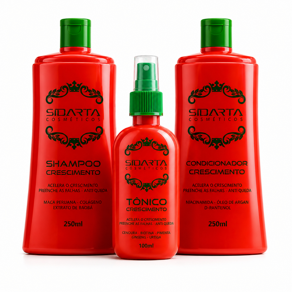 Combo Pró+ (3x3CF) Sidarta Crescimento Capilar = Tônico Explosivo + Shampoo + Condicionador 💣