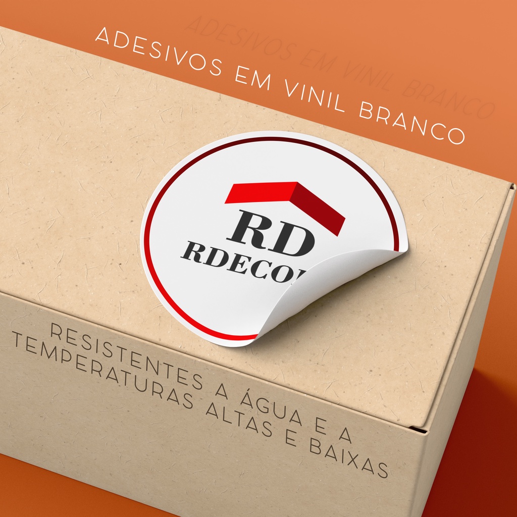 500 Etiquetas Rótulos Adesivo Personalizado com sua Logo Empresas Lojas 4x4cm