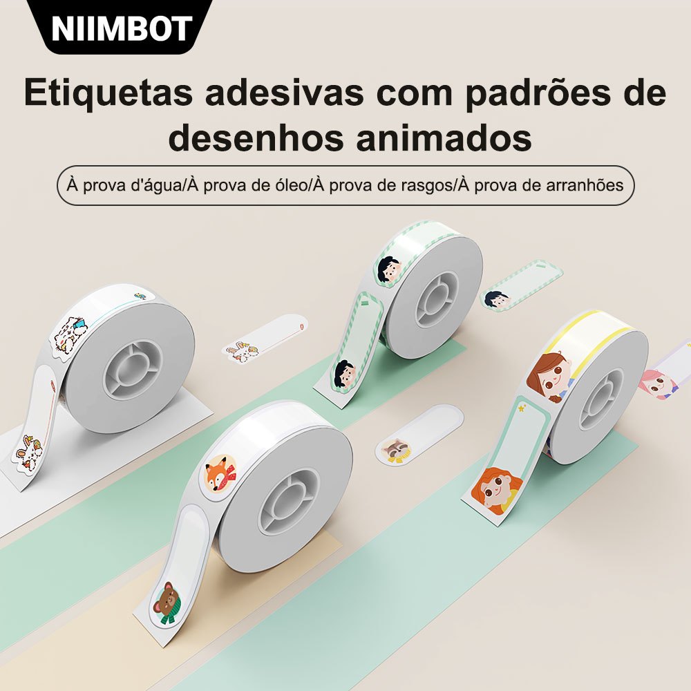 NIIMBOT D11/D110/D101 Adesivo Térmico Para Desenhos Animados Rolo De Rótulo-Auto-, Papel À Prova D'água Usado Estudo , Vida , Casa , Classificação , Escritório , Etiquetas , Cozimento De Alimentos