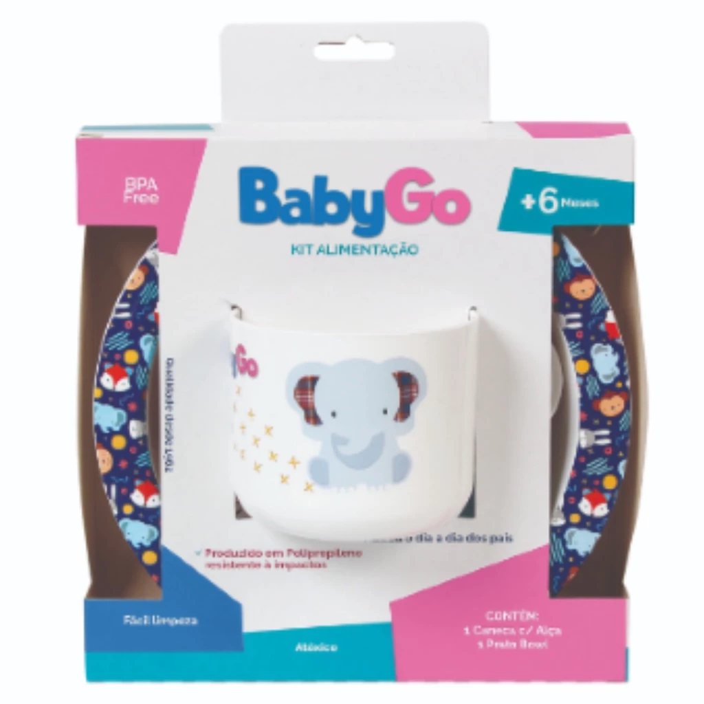 Kit alimentação prato + caneca babygo