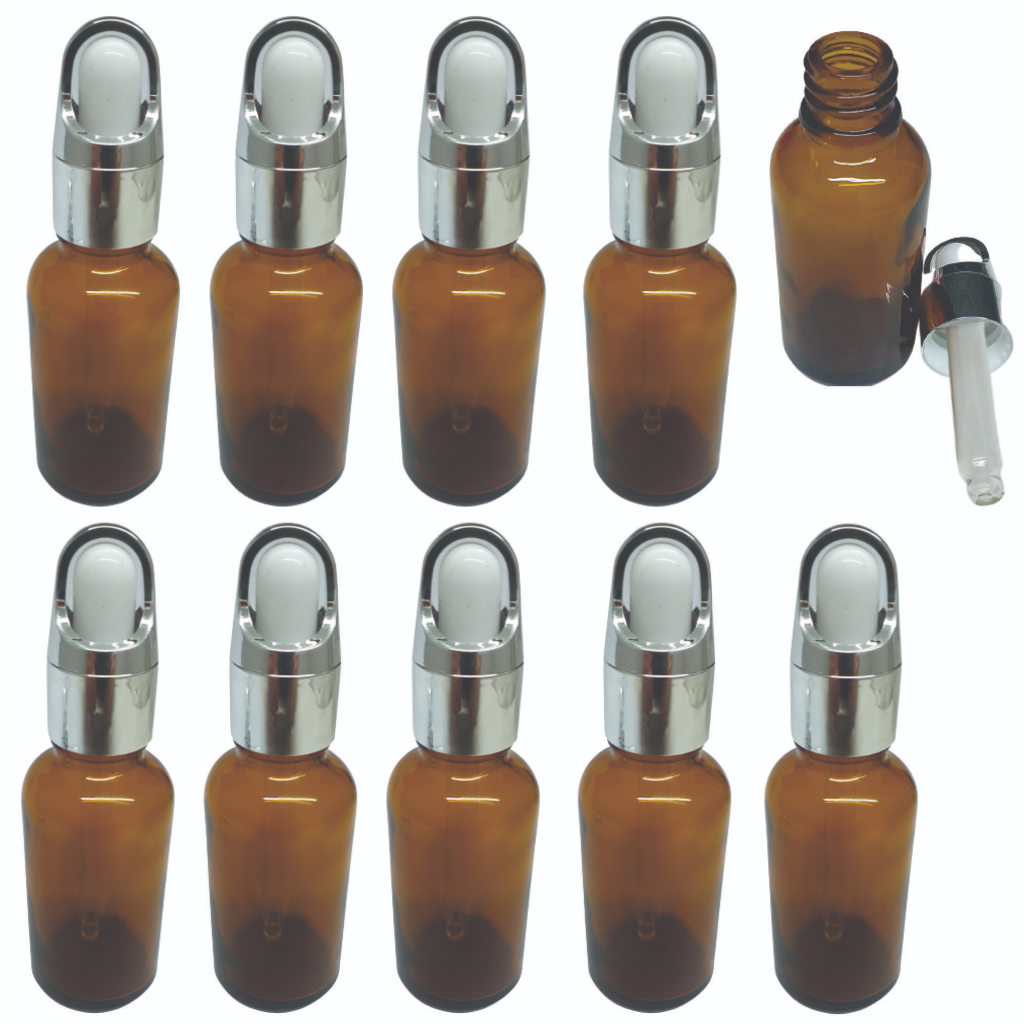 20 Frasco De Vidro Ambar 30ml Com Lindo Conta Gotas De Qualidade