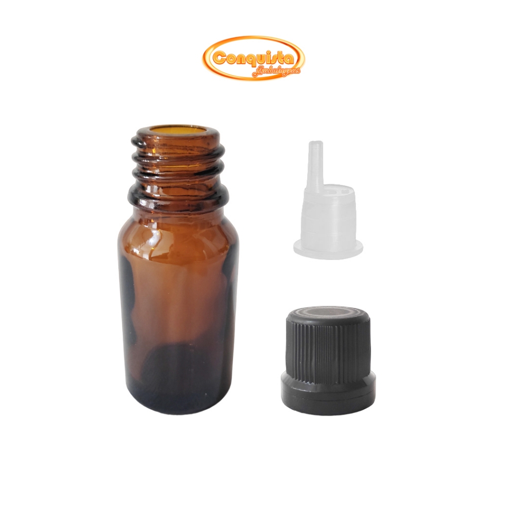 Frasco De Vidro 10ml Com Batoque Gotejador  (50 Unidades)