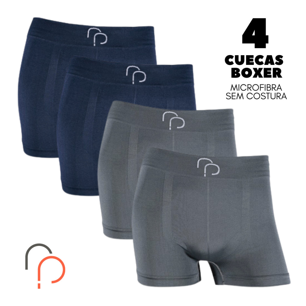 Kit 4 Cuecas Sem Costura em Microfibra RP