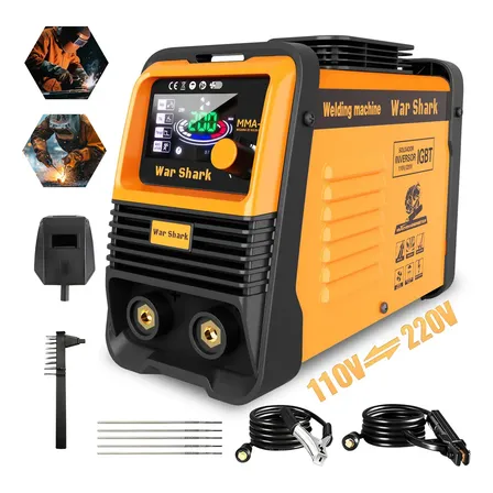 Máquina De Solda Inversora Portatil War Shark Bivolt 110v/220v Mma Tig Amarelo 127/220v