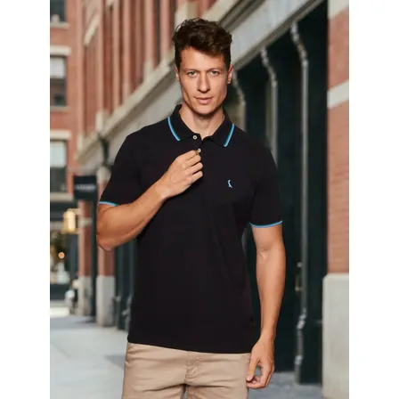 Camisa Polo Reserva Masculino Preto Curta 100% Algodão Preto N/a M Lisa