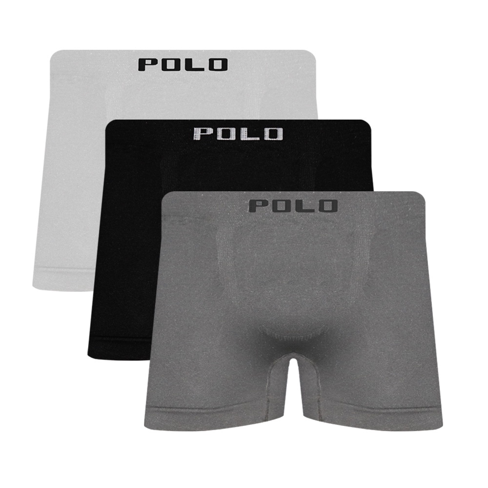 Kit 3 Cueca Boxer Microfibra Poliamida Sem Costura Seamless Polo Star Confortável Alta Elasticidade