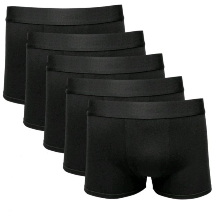 Kit com 10 Cuecas Boxer Adulto Microfibra Preta Premium.