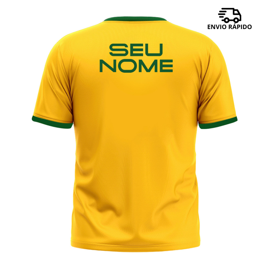 Blusa Brasil Copa do Mundo 2026 Personalizada Algodão Unissex Confortável