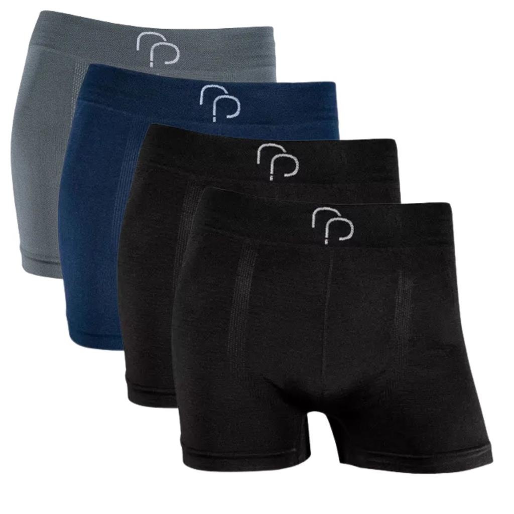 Kit 4 Cueca Boxer Masculino Microfibra Sem Costura Adulto Box Elastano