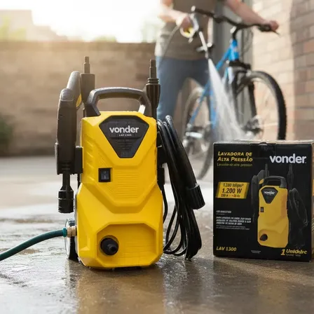 Lavadora De Alta Pressão Vonder Leve Lav 1300 90bar - Cor Amarelo-Preto Frequência 60 Hz