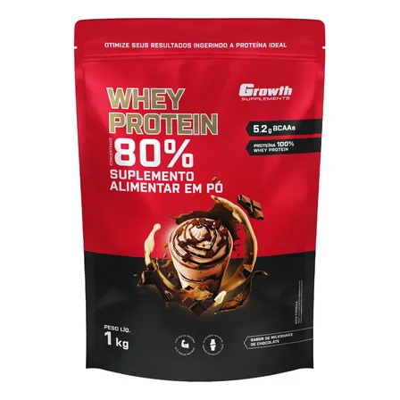 Whey Protein Concentrado 1kg Growth Supplements - Milkshake de Chocolate