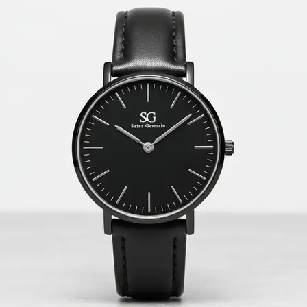 Relógio Masculino Saint Germain Murray Full Black de Couro Sintético Preto