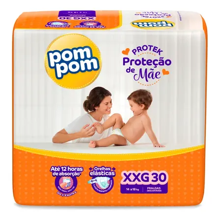 Fraldas Pom Pom Protek XGG x 30 unidades