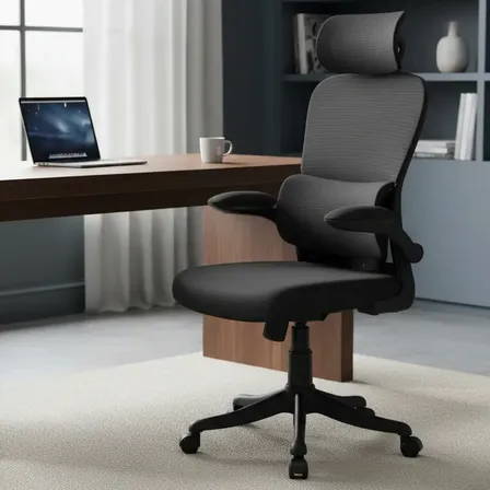 Cadeira Escritório Ergonômica Genebra B500 Luvinco Cor Preto Com Suporte Lombar Estofado Mesh