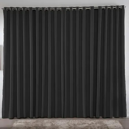 Cortina 3,00x2,80 Metros Blackout Blecaute Preto Corta Luz Em Tecido Grosso Para Quarto E Sala Casa Laura Enxovais