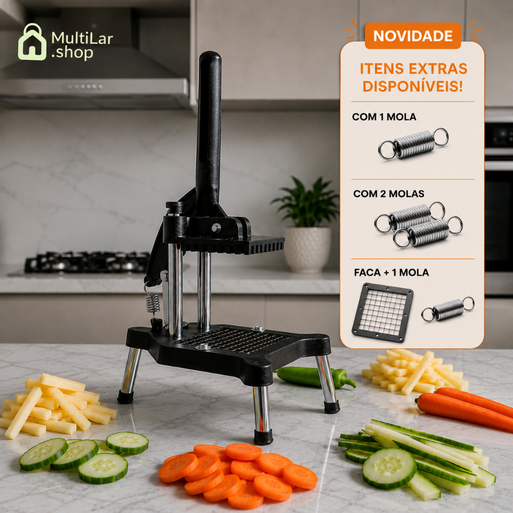 Picador de Legumes Industrial Fatiador Cabrita Batata Frutas Profissional