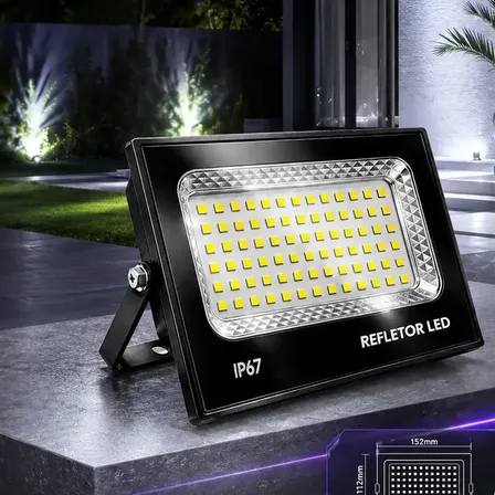 Kit 4 Refletores LED 400W Blackone Bivolt IP67 Branco Frio 6500K Externo