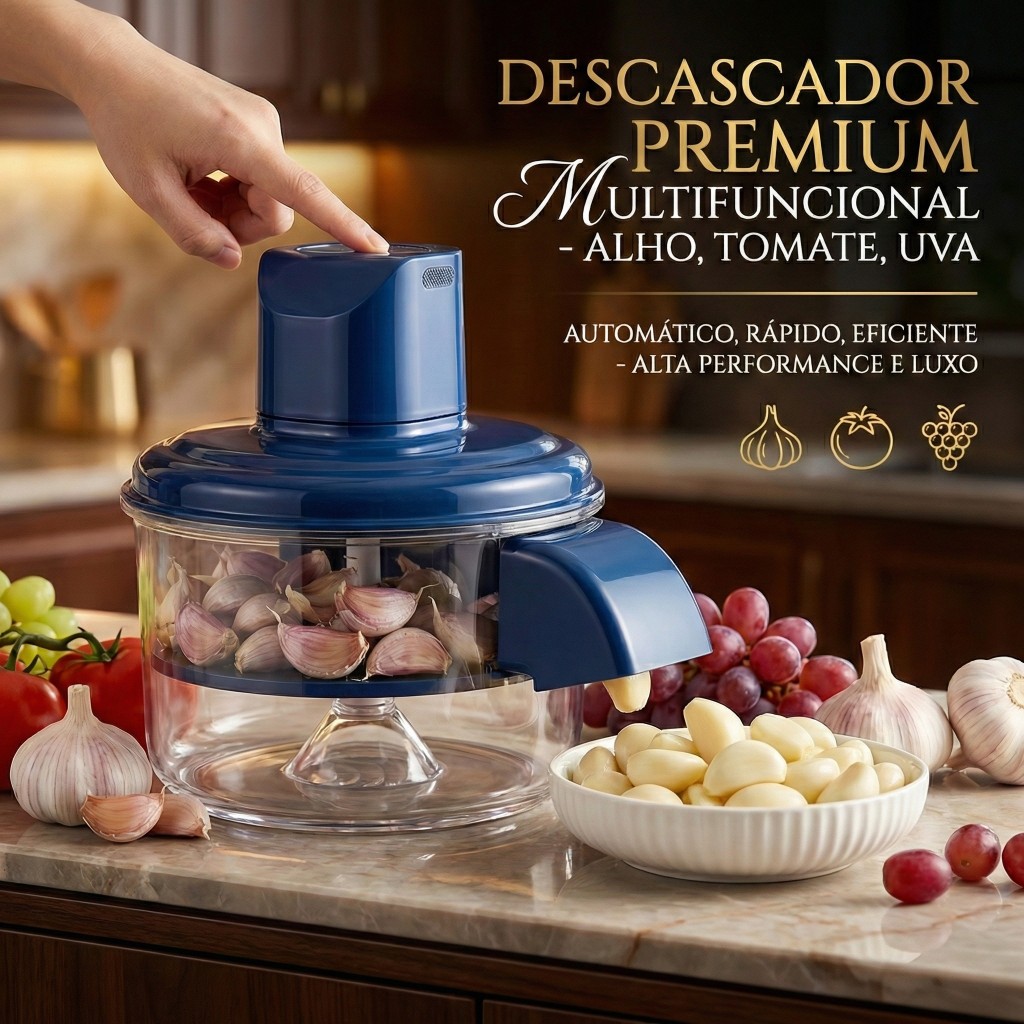 Descascador Elétrico De Alho E Uva Em Aço Inox Automático Prático 110V – 220V