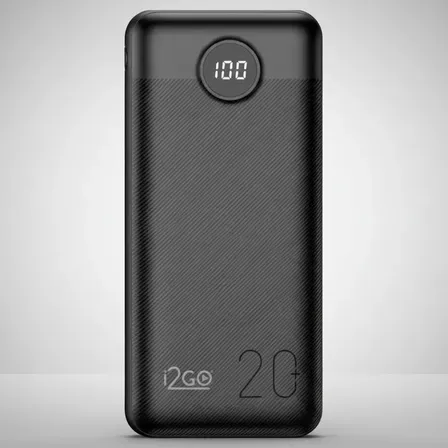 Carregador Portátil Power Bank Turbo i2GO 20000mah 20w Com Display Digital