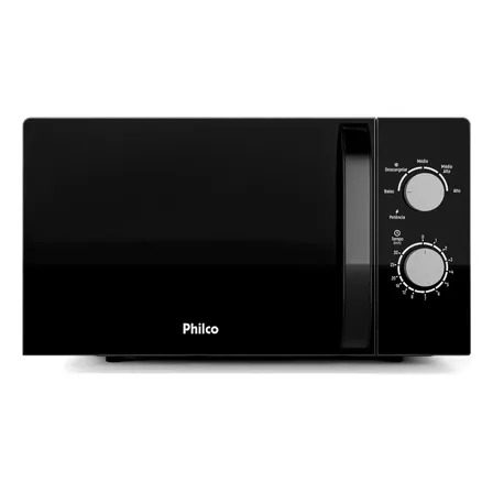 Micro­ondas Philco 20l Preto Mecânico Limpa Fácil PMO23M