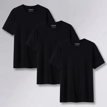 Kit 3 Camisetas Light Insider Preto G Liso