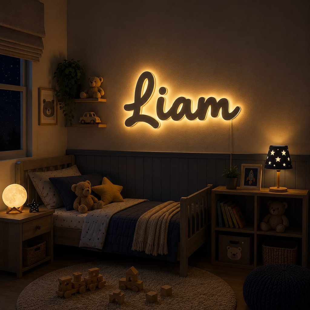 Nome Personalizado com Led Para Quarto de Criança