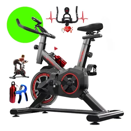 Bicicleta Ergométrica Spinning Profissional Fitness Academia Sport 120 Kgs Preto Premium Bike academia para Cardio e Musculação com base + brinde SQUEEZEBAR