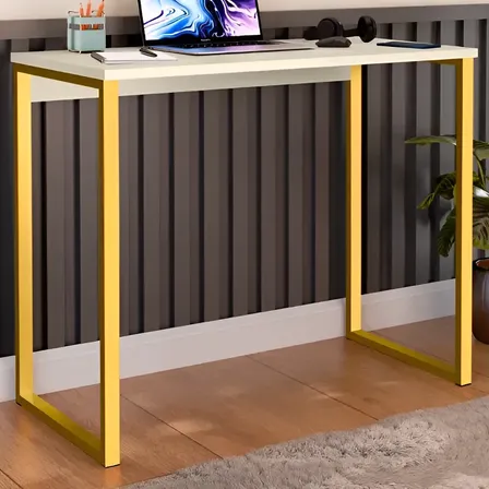 Escrivaninha Industrial Mesa Estudo Aparador Office Aço Mdf