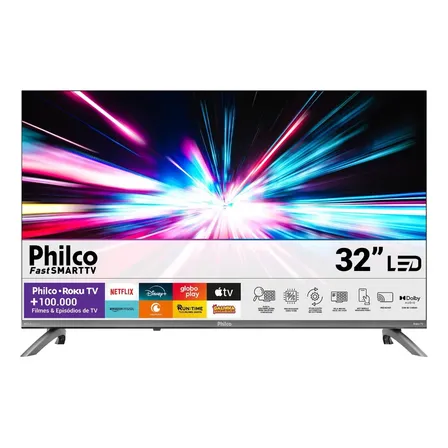 Smart Tv 32 Philco Roku Tv Dolby Áudio Hdr10 P32crb