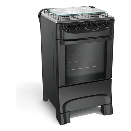 Fogão mueller 4 bocas preto fosco acendimento manual mfi4ba