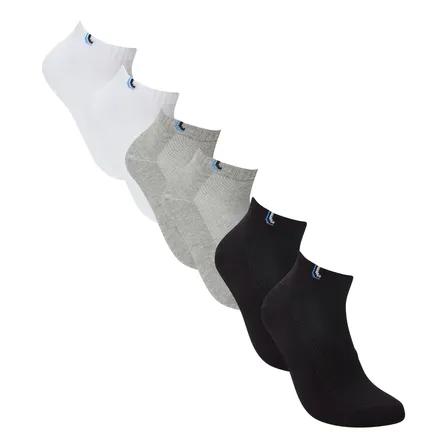 Kit 6 Pares De Meias Cano Curto Unissex Sport Lupo Branco / Cinza / Preto Liso 37-40