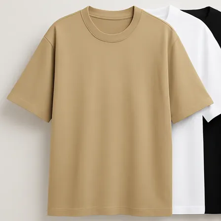 Kit 3 Oversized Masculina Stretwear Básica Lisa Premium