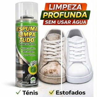 Espuma Magica Limpa Tudo Multiuso 370g Limpeza Seco Remove Manchas Sofá Estofados Banco Carro Tênis