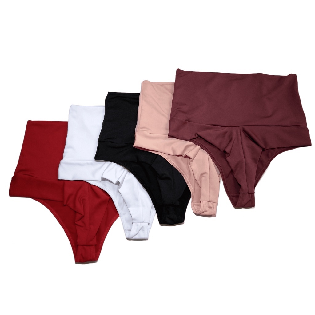 kit 5 calcinhas fio duplo modeladora cós alto duplo Lingerie feminina moda intima