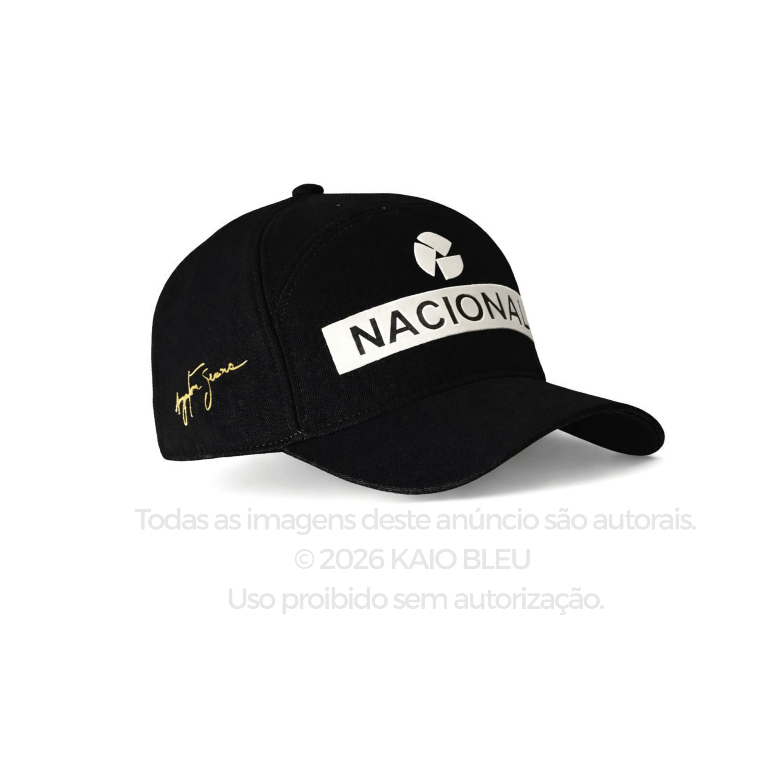 Boné Senna Nacional F1 Retrô Assinatura Formula 1 Preto Raridade
