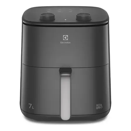 Air Fryer Forno Electrolux 7L 1700W Digital Grade removível dupla camada Antiaderente 8 Receitas Programadas Aviso Sonoro Fritadeira Elétrica sem Óleo sistema de segurança automático EAF71 Cinza