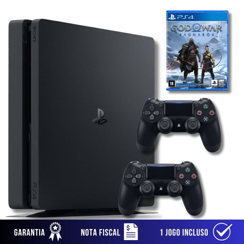 PlayStation 4 Slim 1 Tera ou 500GB + 1 ou 2 controles + 1 jogo original a escolha