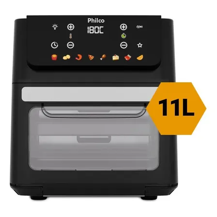 Fritadeira Air Fryer Oven 11 Litros 1800w 8 Funções Philco PAF11B