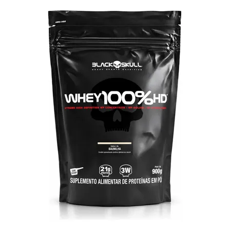 Proteína Black Skull Whey 100% HD em pó sabor Baunilha x 900g