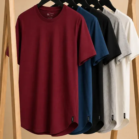 Kit 5 Camisetas Masculina Long Line Cotton Oversize By Zaroc